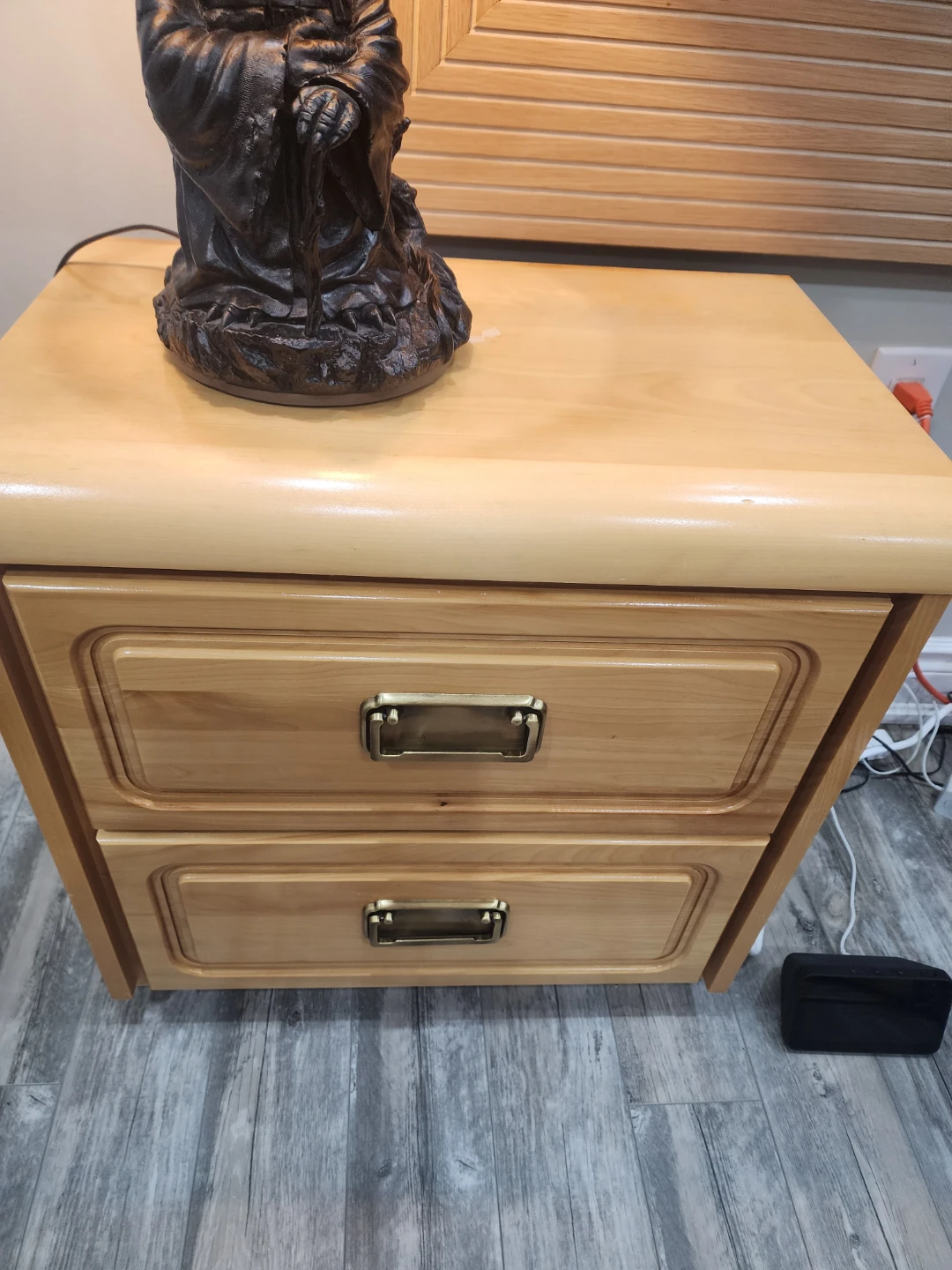 Light Wood 2-Drawer Nightstand - photo 3