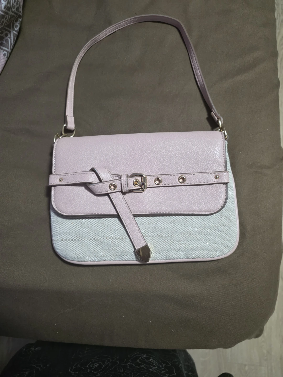 Pink and Grey Shoulder Bag