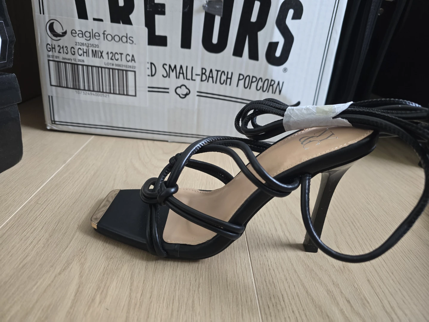 NY & CO Black Strappy Square Toe Heels - photo 2