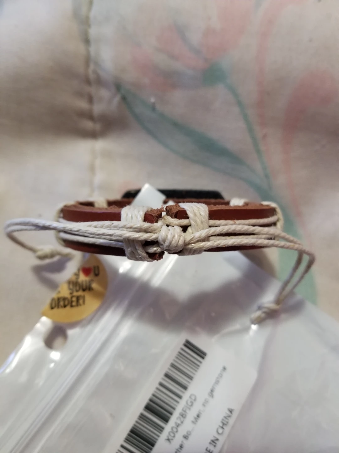Leather Bracelet with Butterfly and Flower Design - photo 2