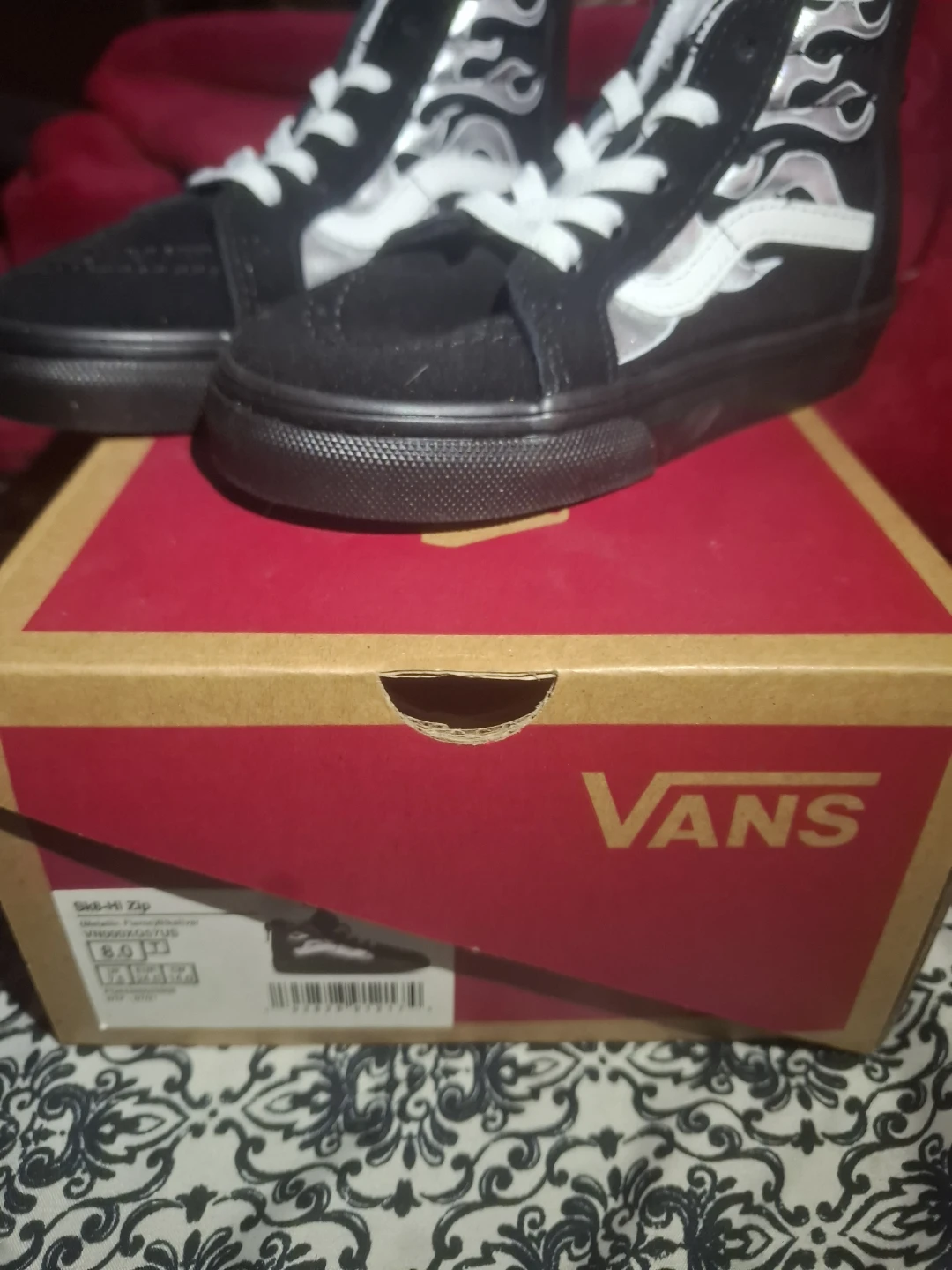 Vans SK8-Hi Zip Flame Toddler Shoes Size 8.0