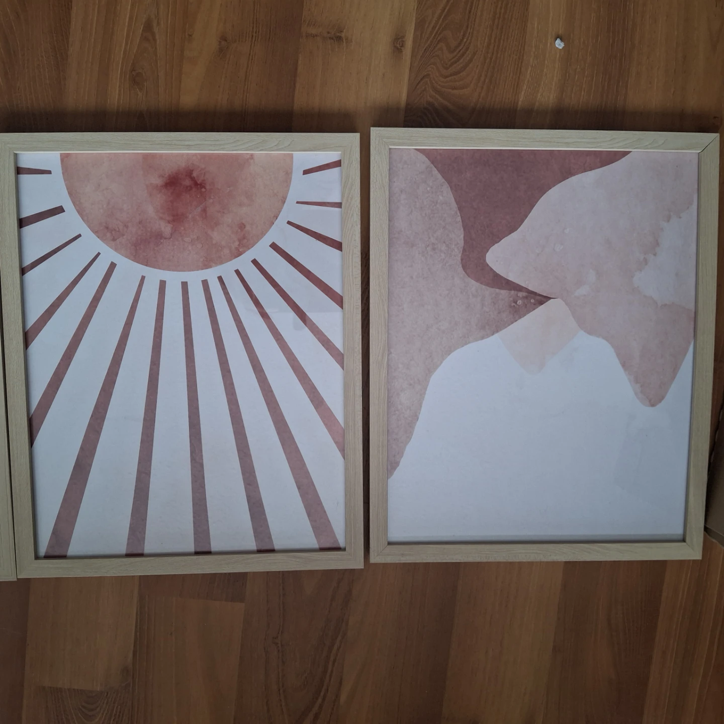 Set of 4 Framed Wall Art Prints - Boho Mountain & Sun Designs - photo 3