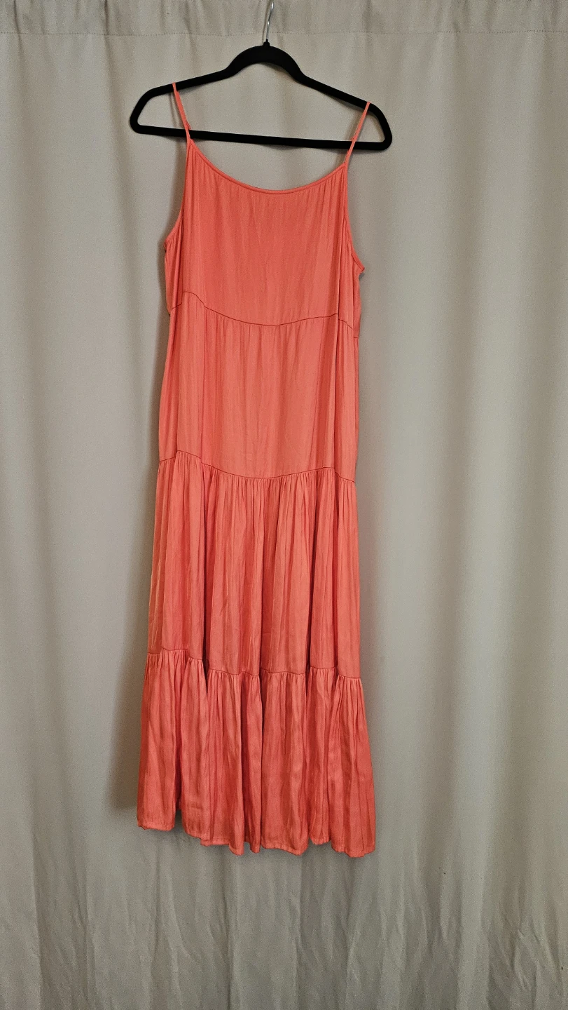 Women's Coral Tiered Maxi Dress