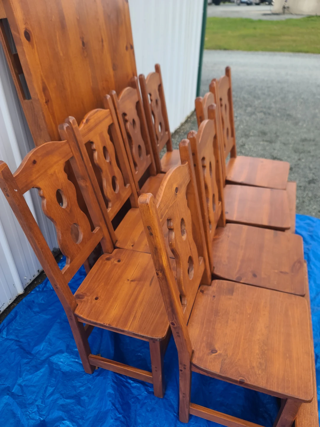 Wooden Dining Table and 8 Chairs Set - photo 2