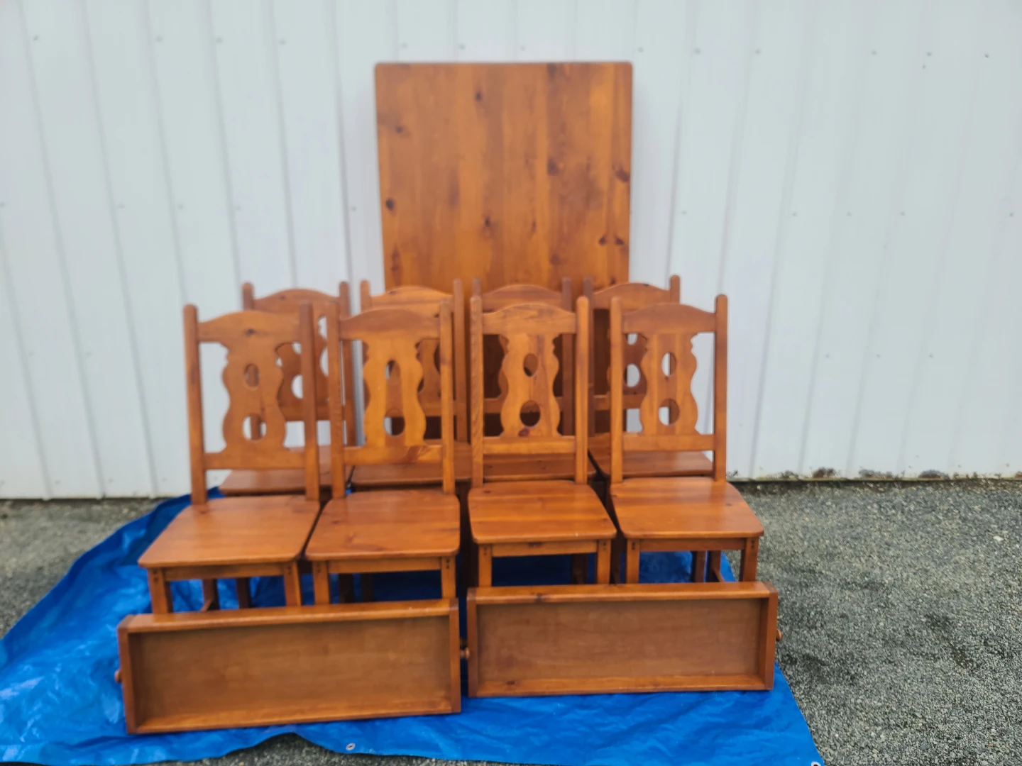Wooden Dining Table and 8 Chairs Set - photo 3
