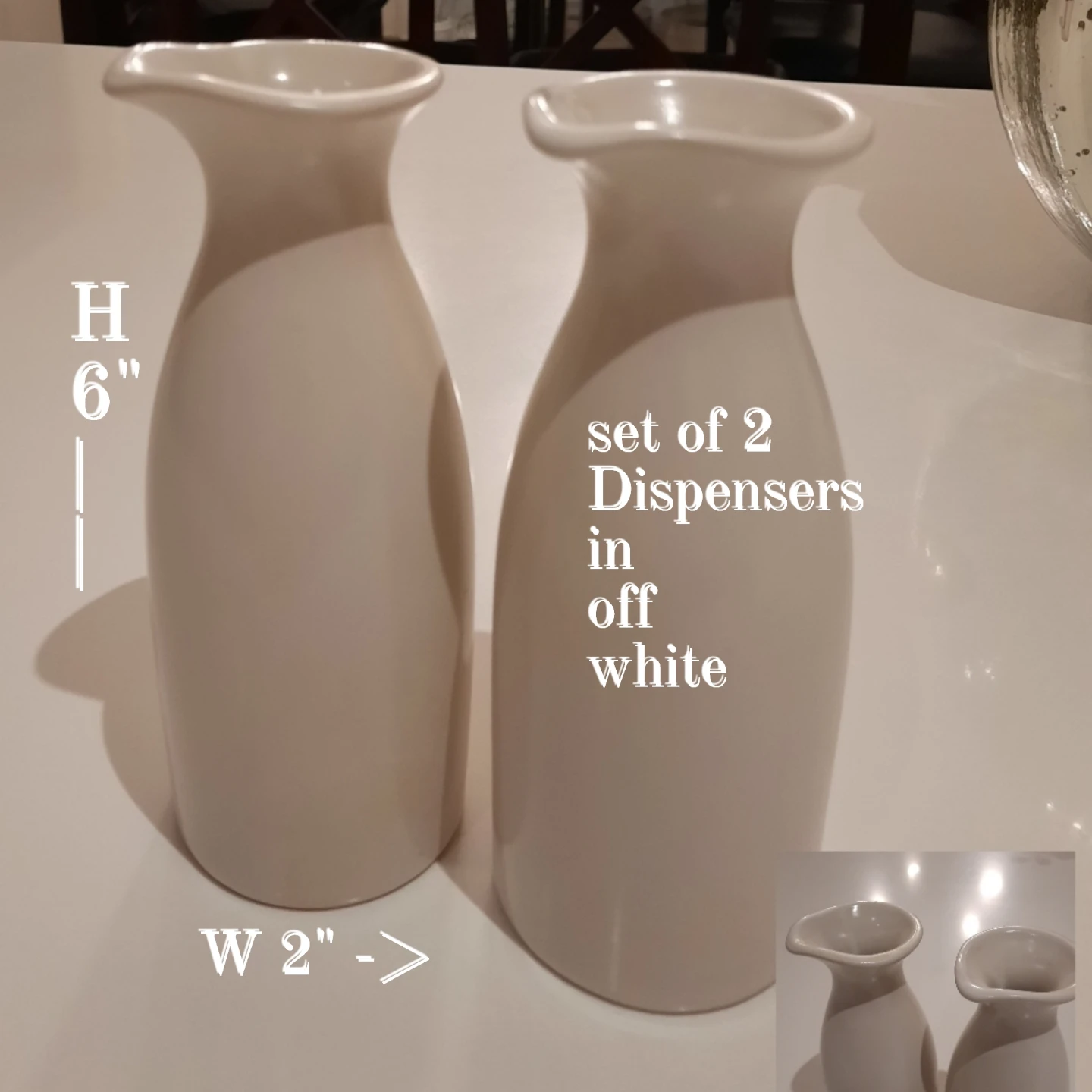 Set of 2 Off-White Dispensers