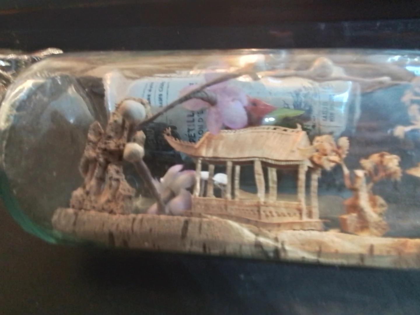 Bottle with Miniature Asian Village Scene - photo 3