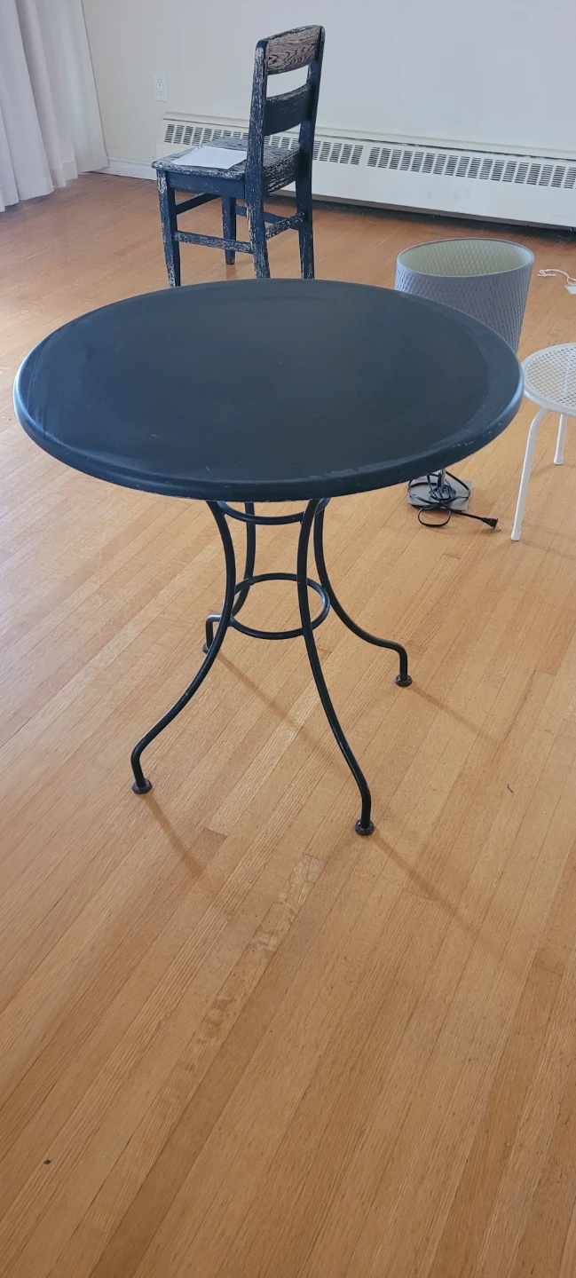 Dark Round Metal Bistro Table