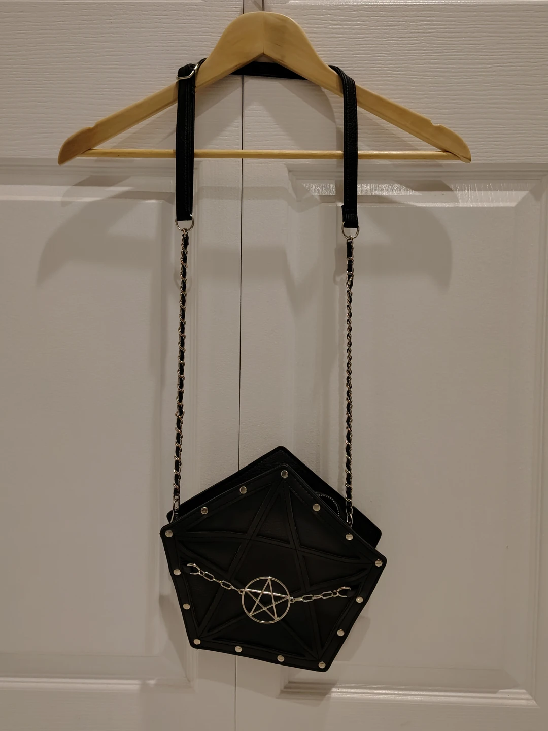 Black Pentagram Bag with Chain Strap - photo 2