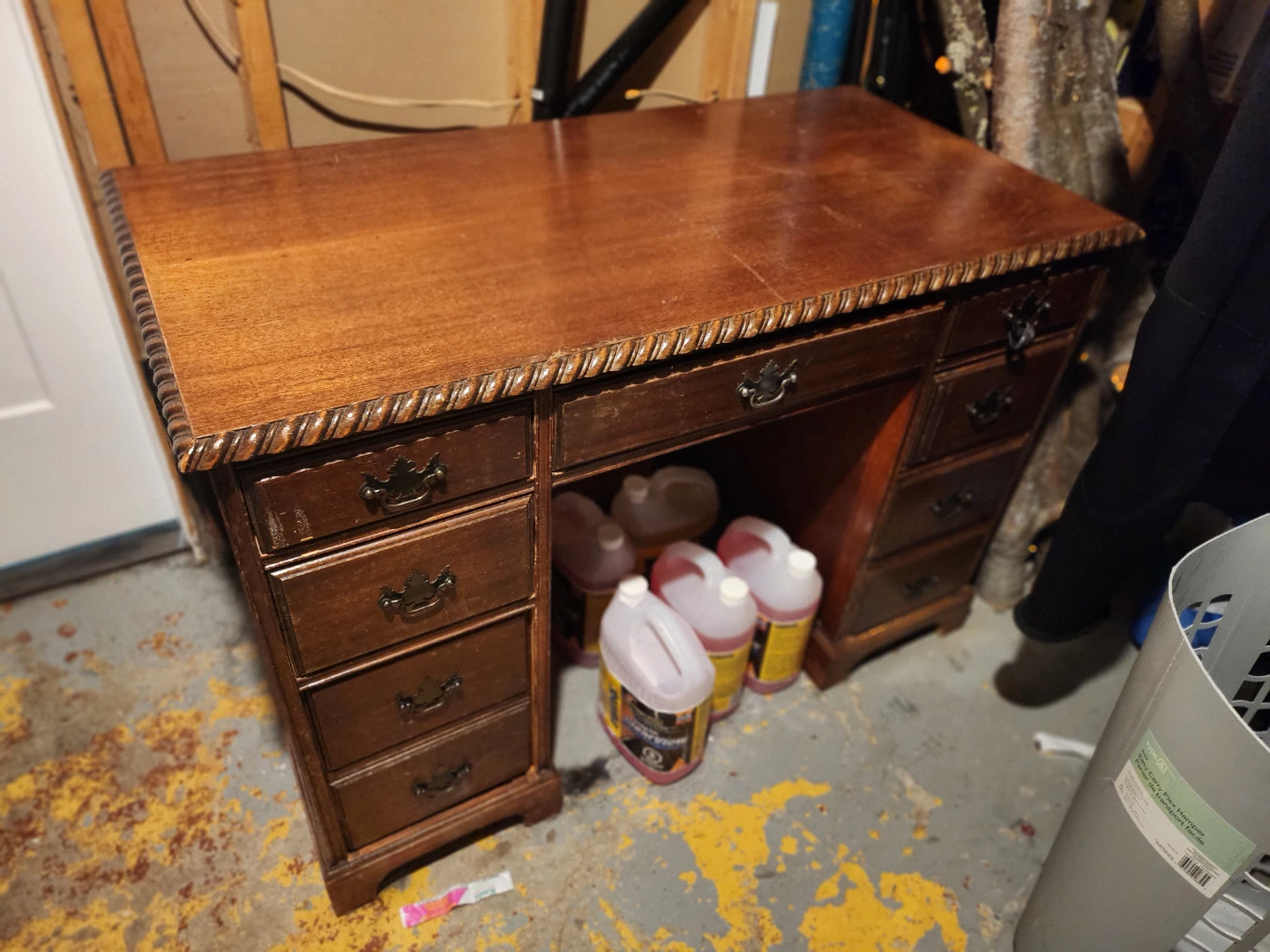 Vintage Wooden Desk with Drawers
