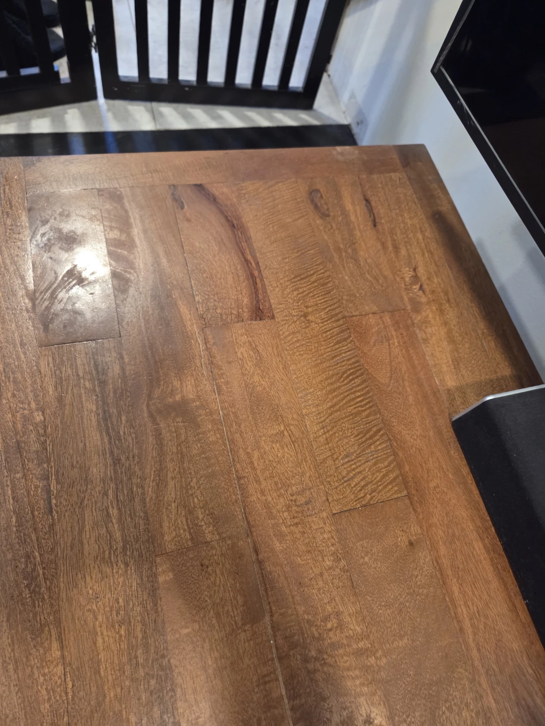 Rustic Wood TV Stand with Metal Accents - photo 2