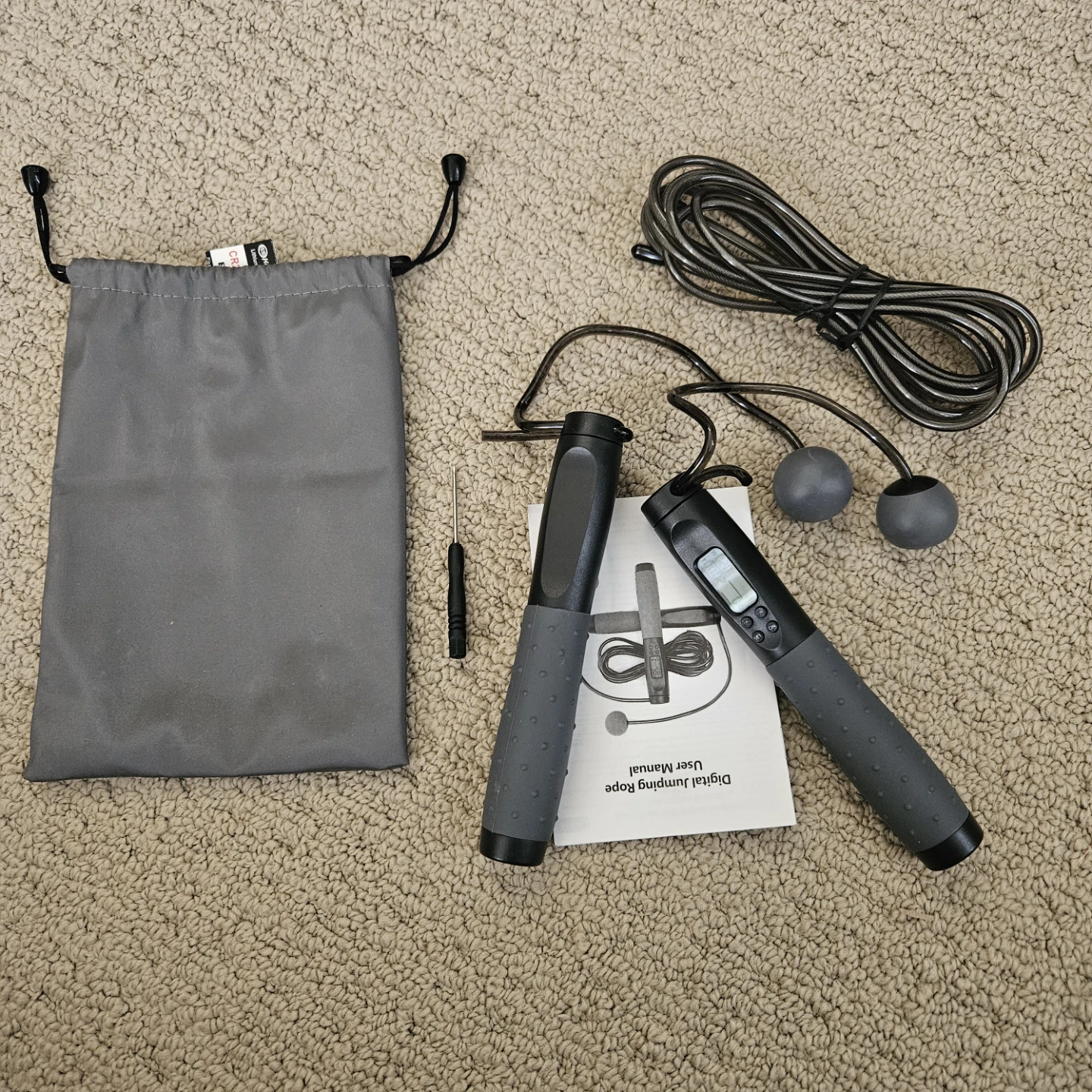 Digital Jump Rope with Counter and Bag