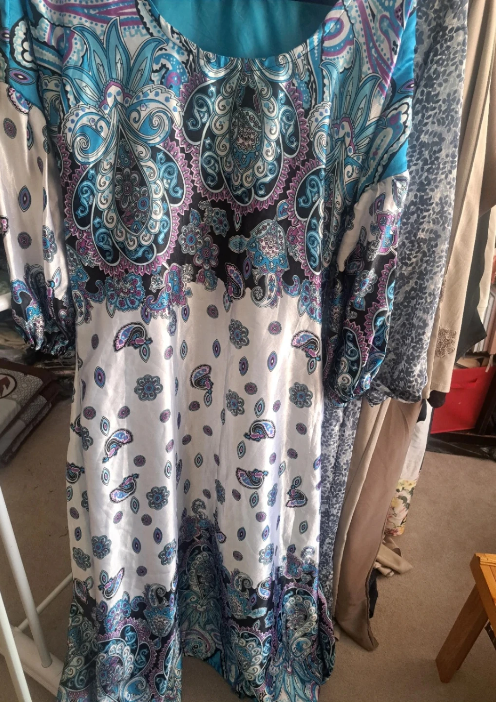 Women's Long Sleeve Paisley Print Dress - photo 2
