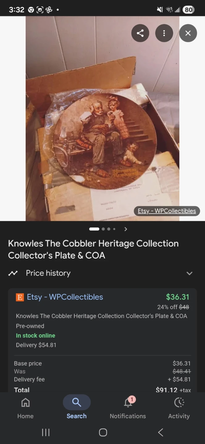 Knowles The Cobbler Heritage Collection Collector's Plate - photo 3