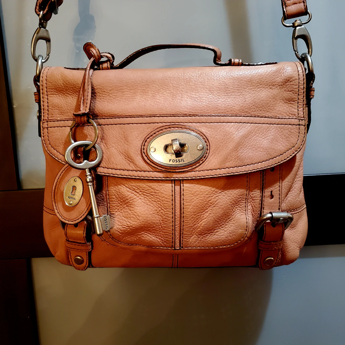 FOSSIL Leather Long Live Vintage Maddox Crossbody Bag