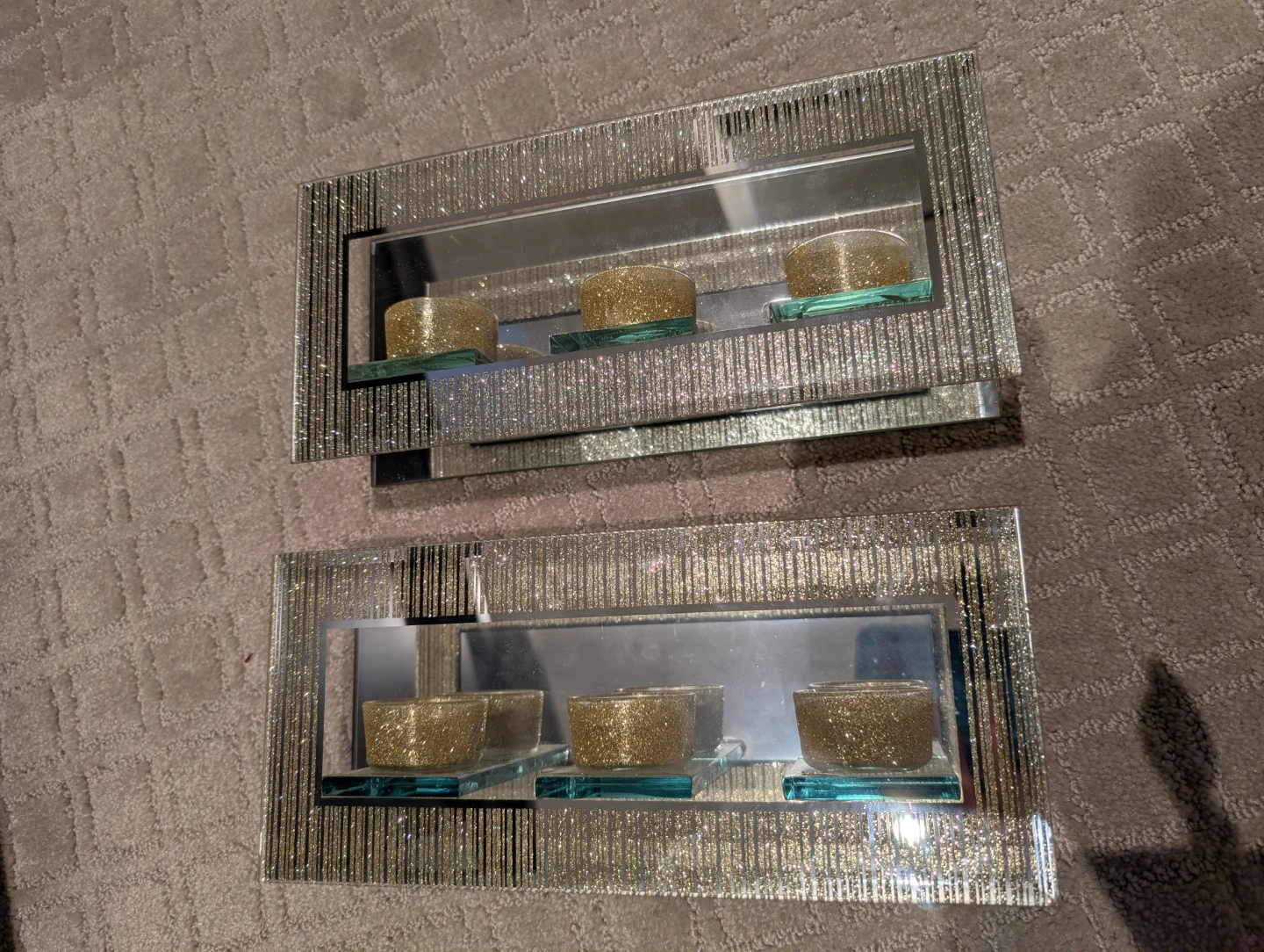 Set of 2 Mirrored Candle Holders