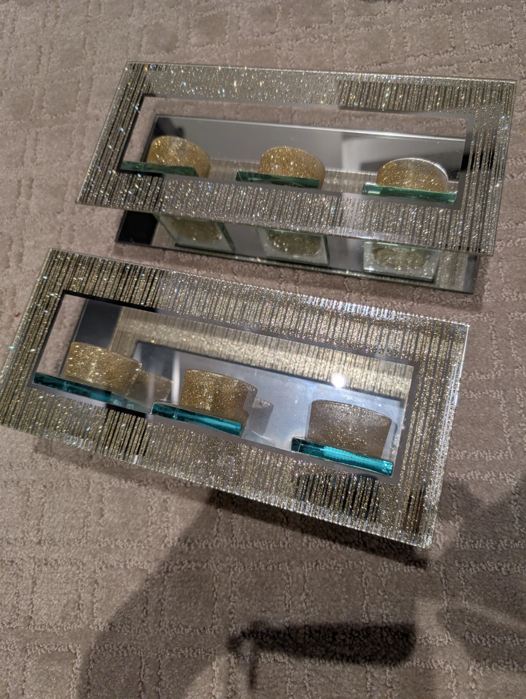 Set of 2 Mirrored Candle Holders - photo 2