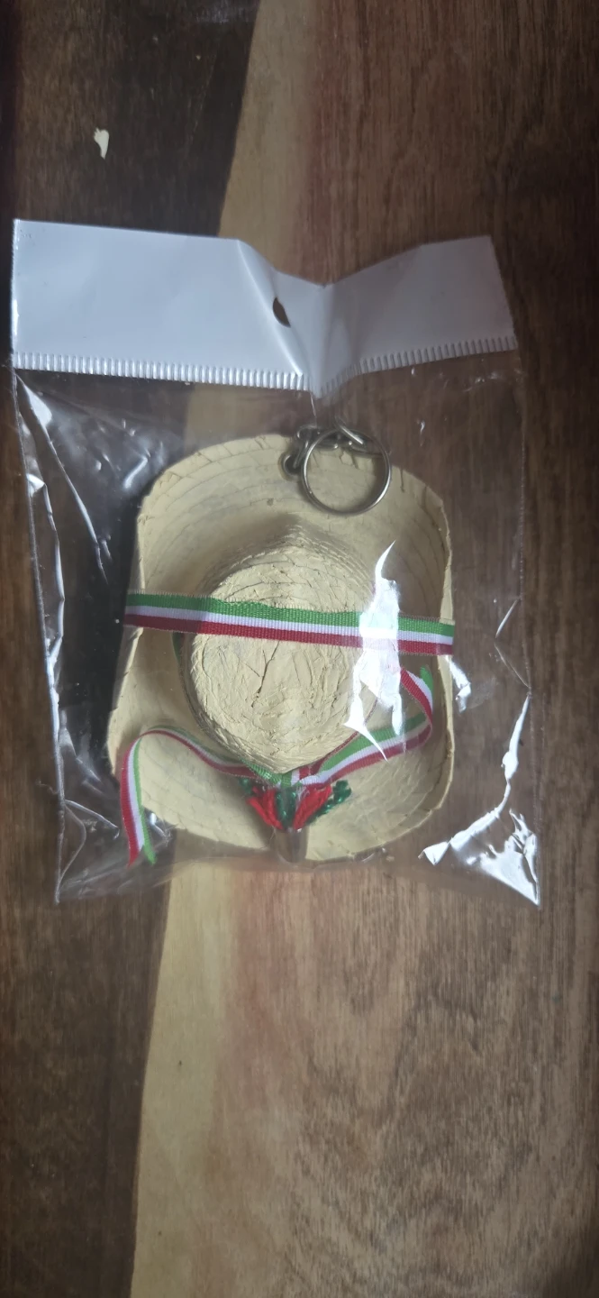Mini straw  Sombrero Hat Keychain - photo 3