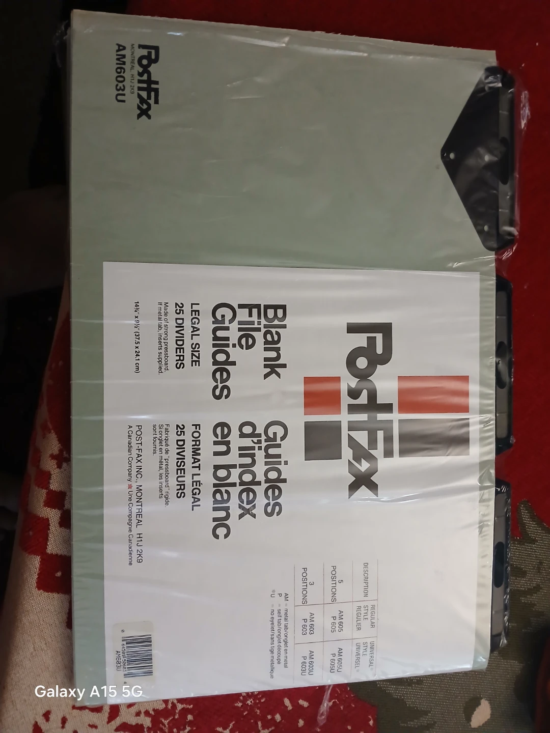 Post-Fax Legal Size Blank File Guides - 25 Dividers