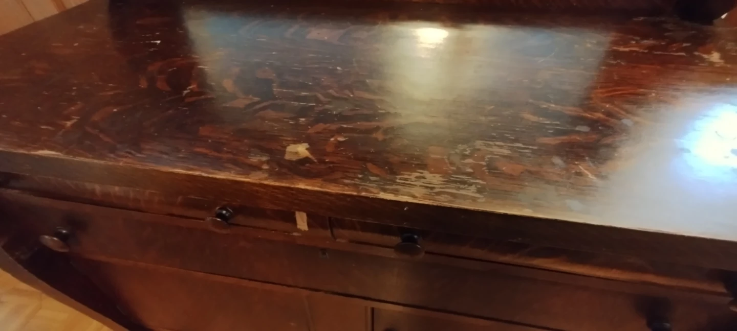 Antique Wooden Dresser with Mirror - photo 4