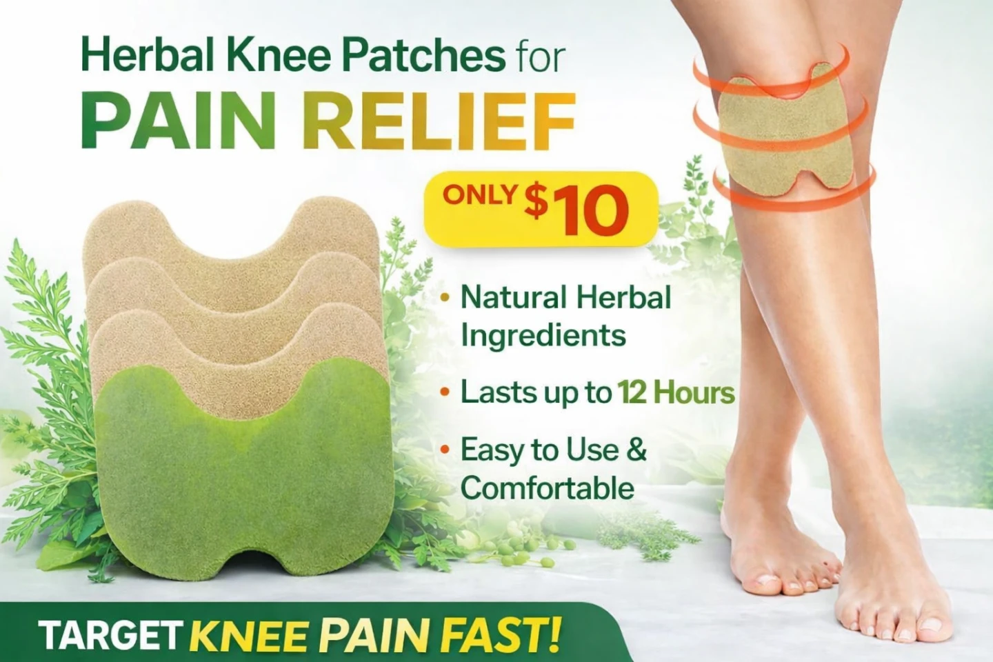 Herbal Pain Relief Patches (Pack of 10)