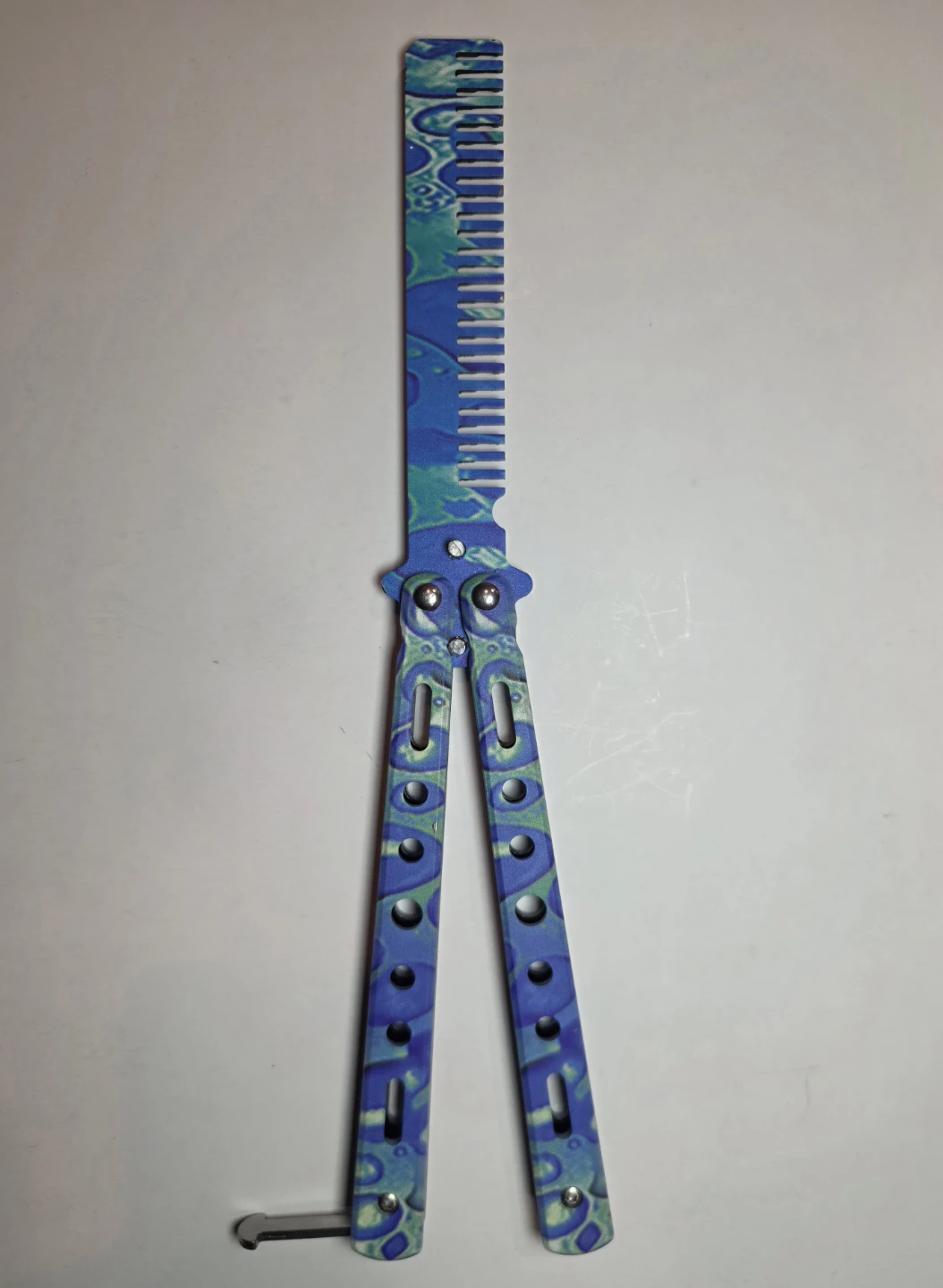 Stainless steel Folding Comb (Blue🌊Wave) - photo 5