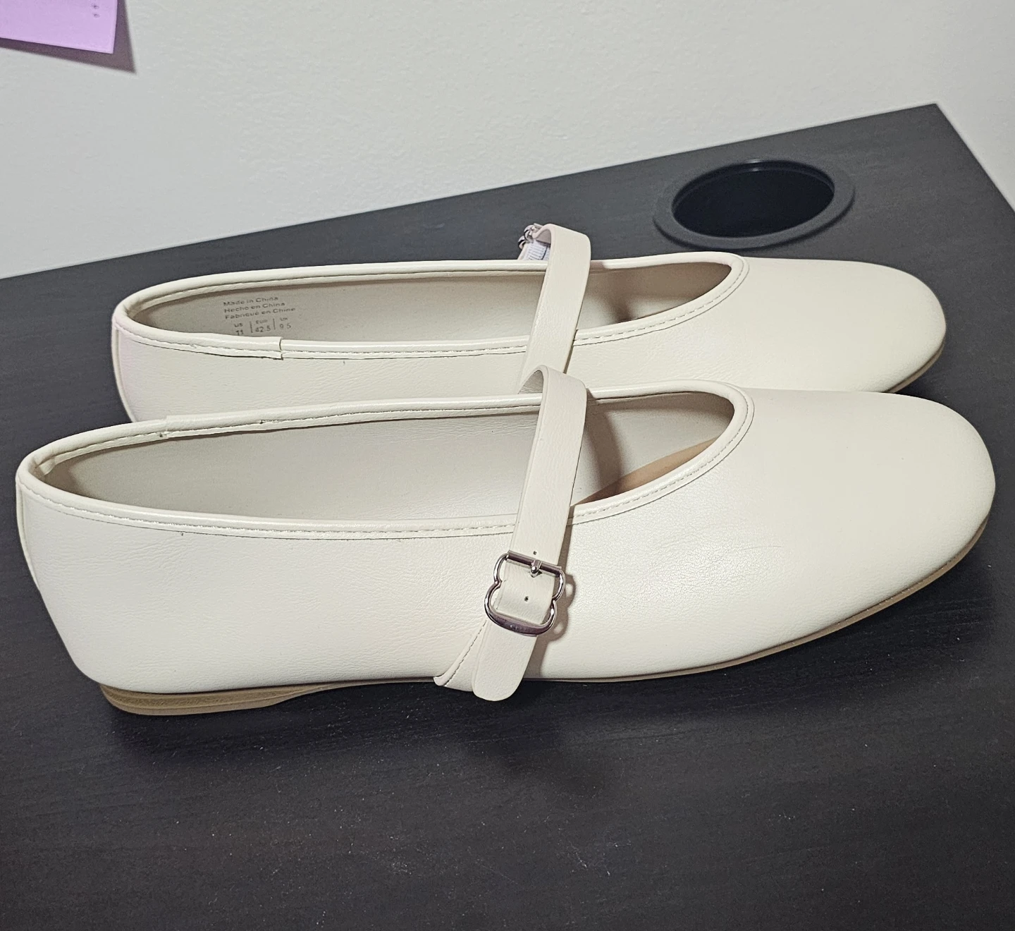 White Mary Jane Flats - Shoes