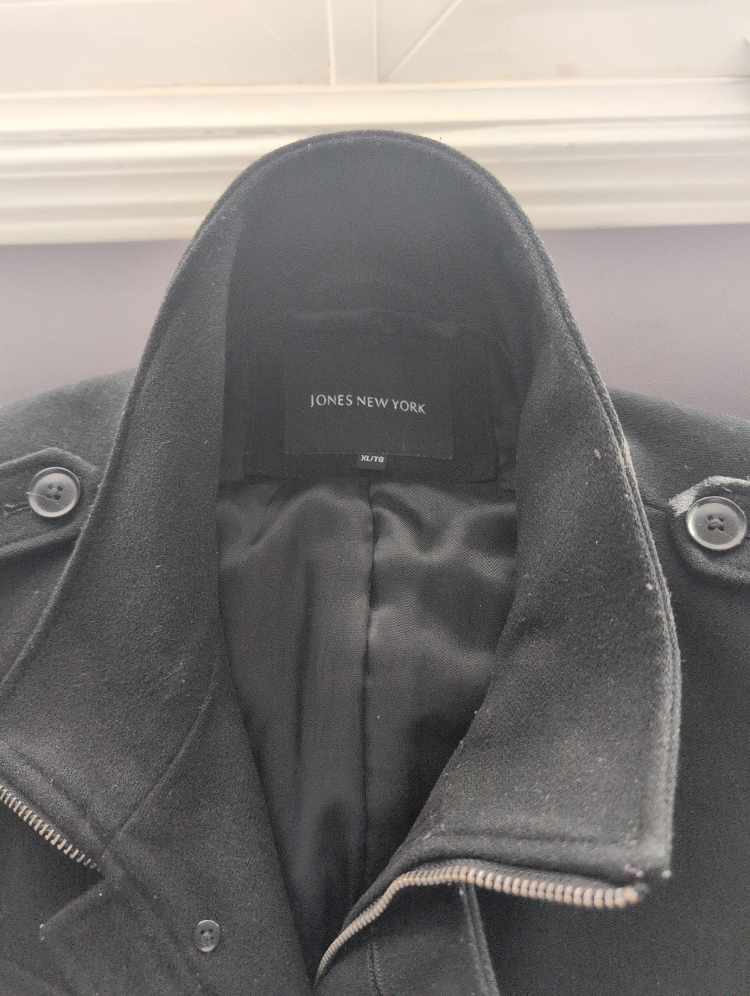 JONES NEW YORK Black Wool Blend Military Style Jacket XL - photo 2