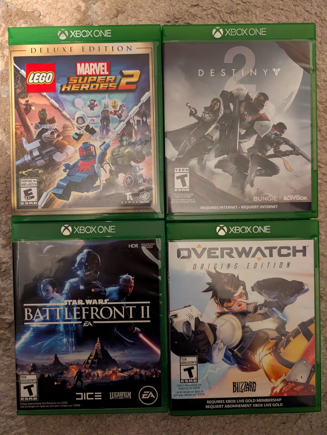 XBOX ONE: LEGO Heroes 2, Destiny 2, Battlefront II, Overwatch
