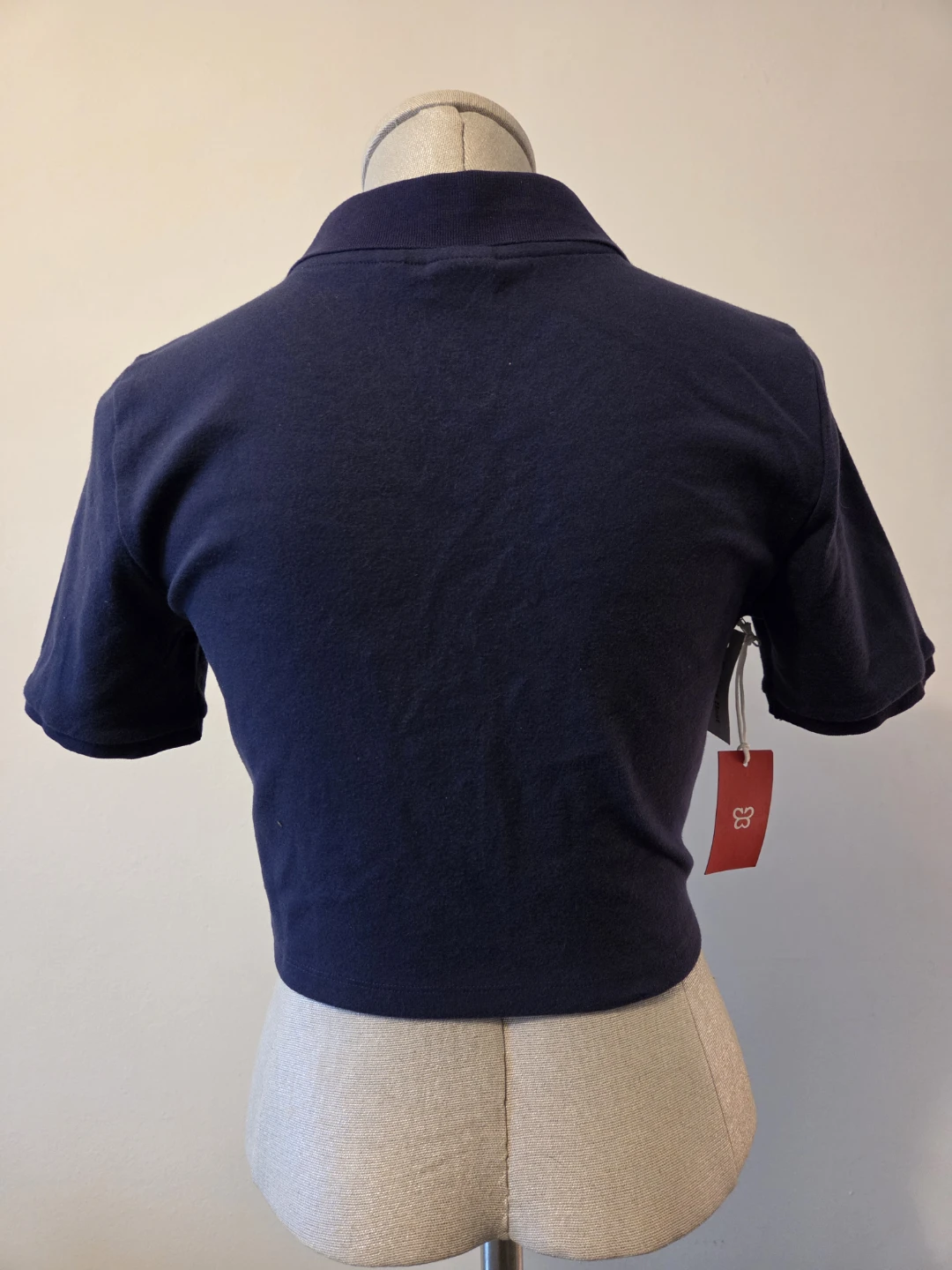 Sunday Best Navy Cropped Polo Shirt Size M - photo 3