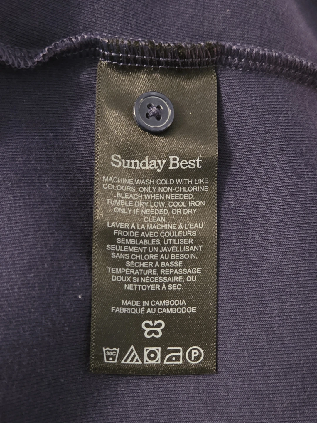 Sunday Best Navy Cropped Polo Shirt Size M - photo 4
