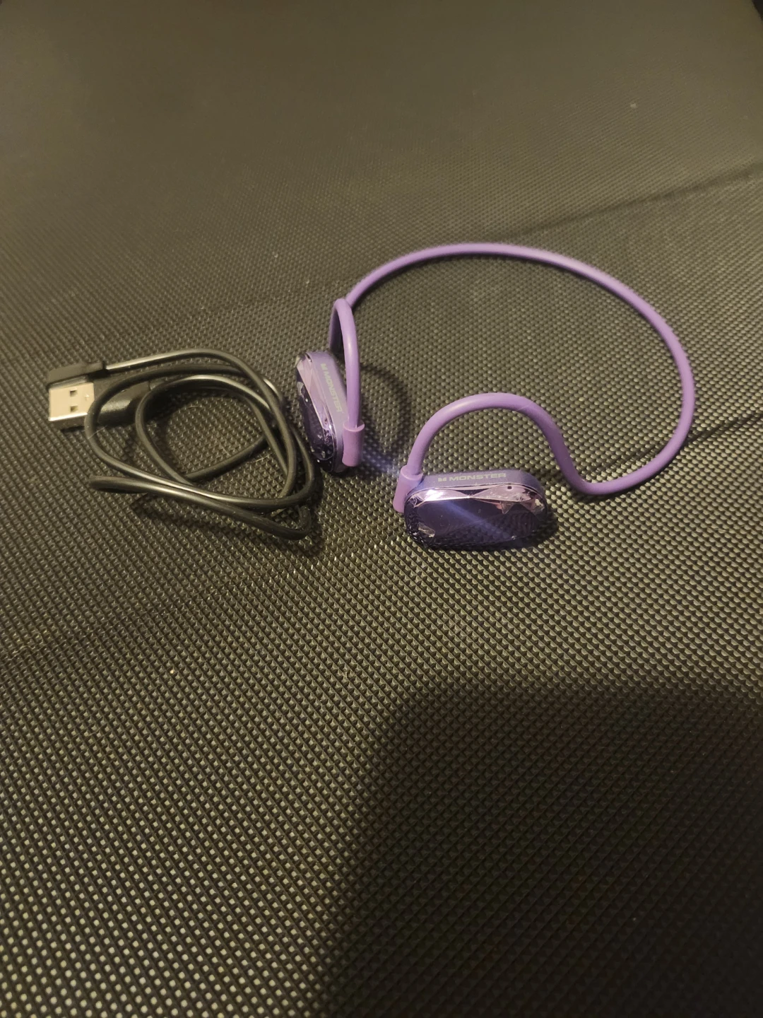 Purple Monster Open Ear Headphones with Charging Cable