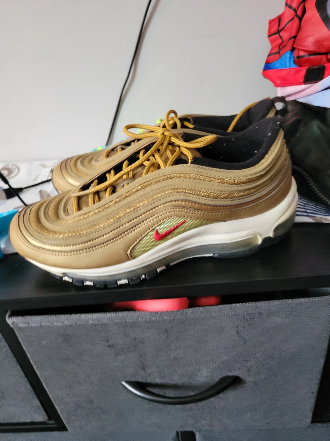 Nike Air Max 97 Gold Sneakers make offer - photo 2