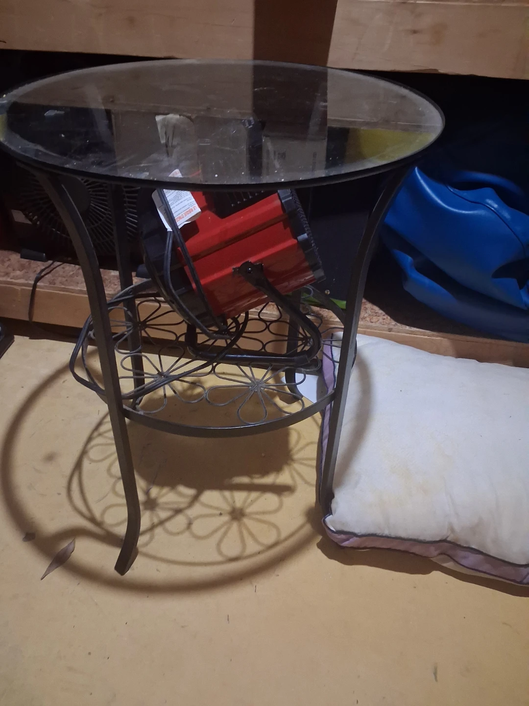 2 Glass Top Side Table with Metal Frame - photo 3