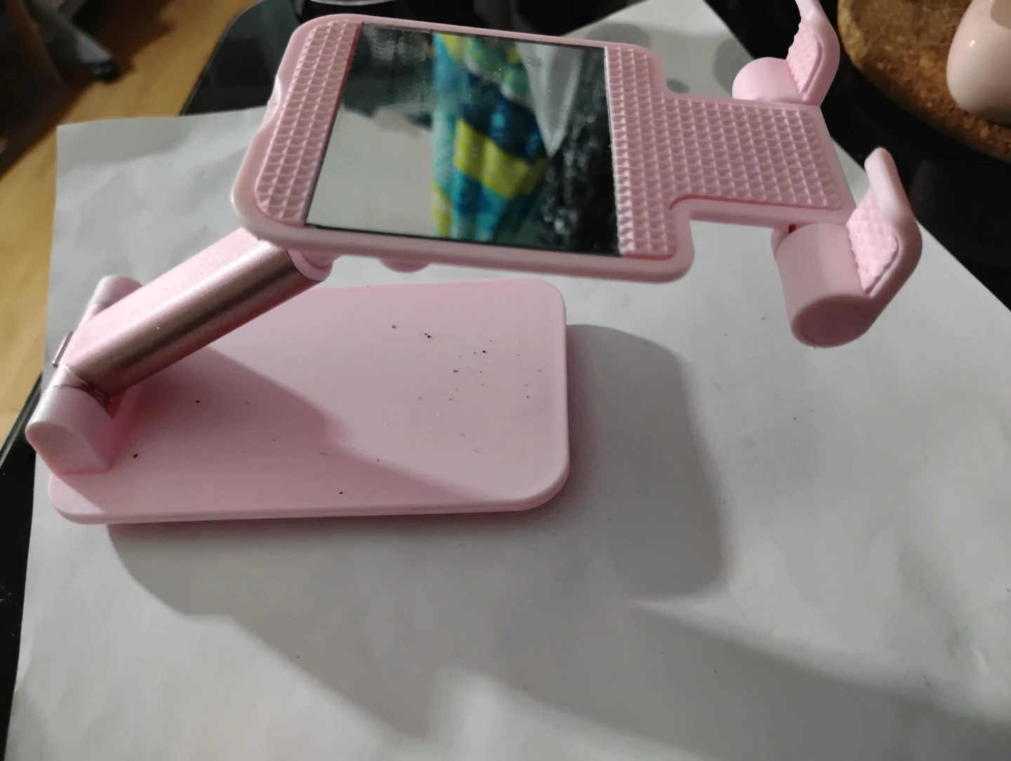 🧡🧡🧡Pink Adjustable Phone and Tablet Stand with Mirror - photo 3