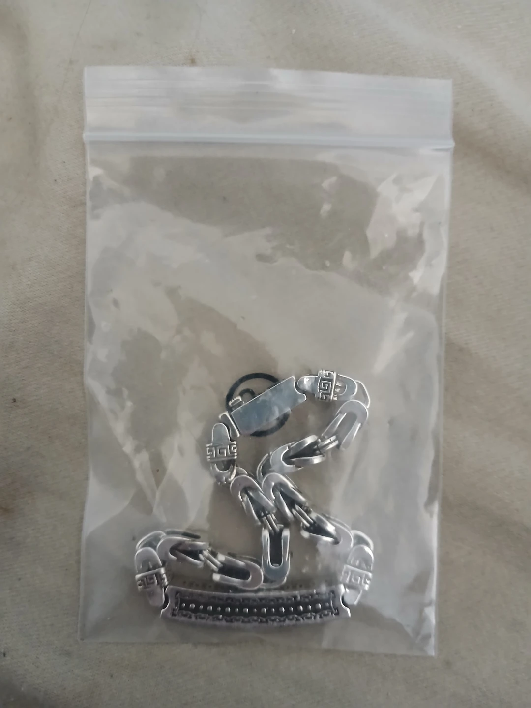 925 Silver Chain Link Bracelet With Asian Symbols - photo 2