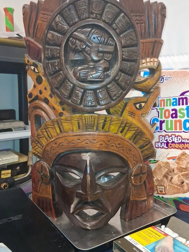 Wooden Aztec Mask Wall Decor - photo 2