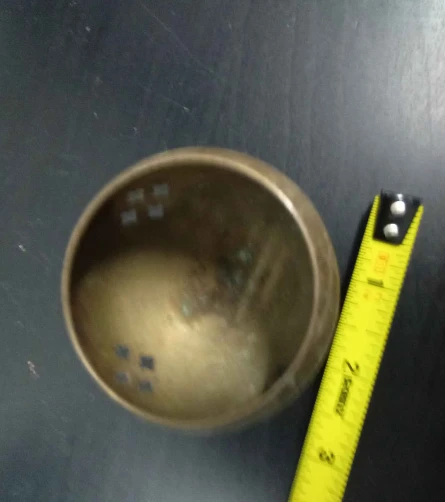 Vintage Brass Footed Bowl with Engraved Design - photo 4