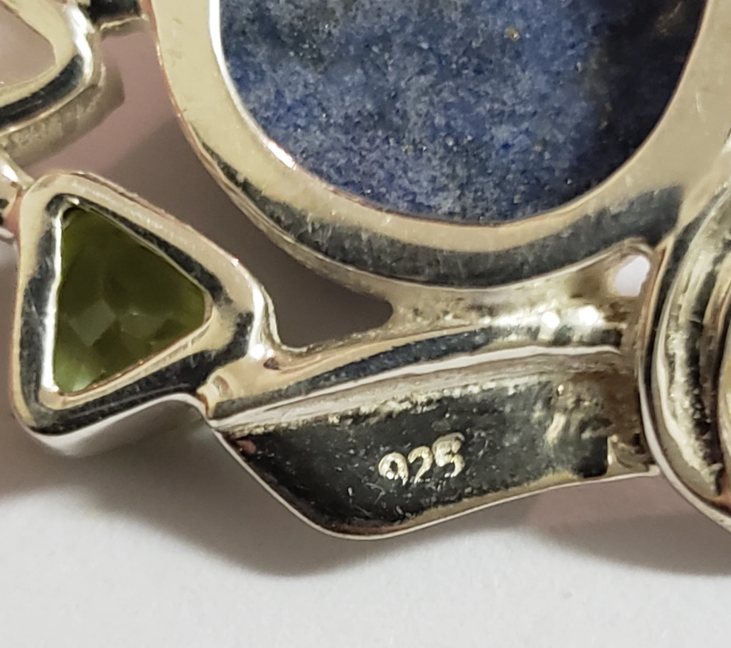 Sterling Silver Pendant with Lapis Lazuli and Peridot - photo 3