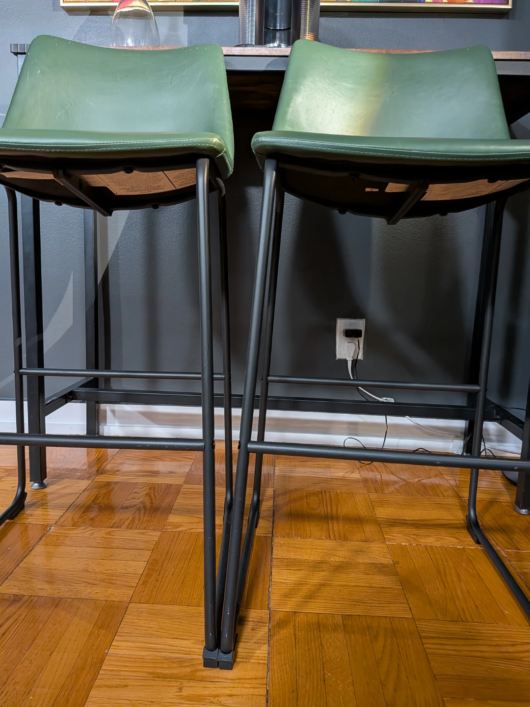 Set of 2 Green Bar Stools - photo 5