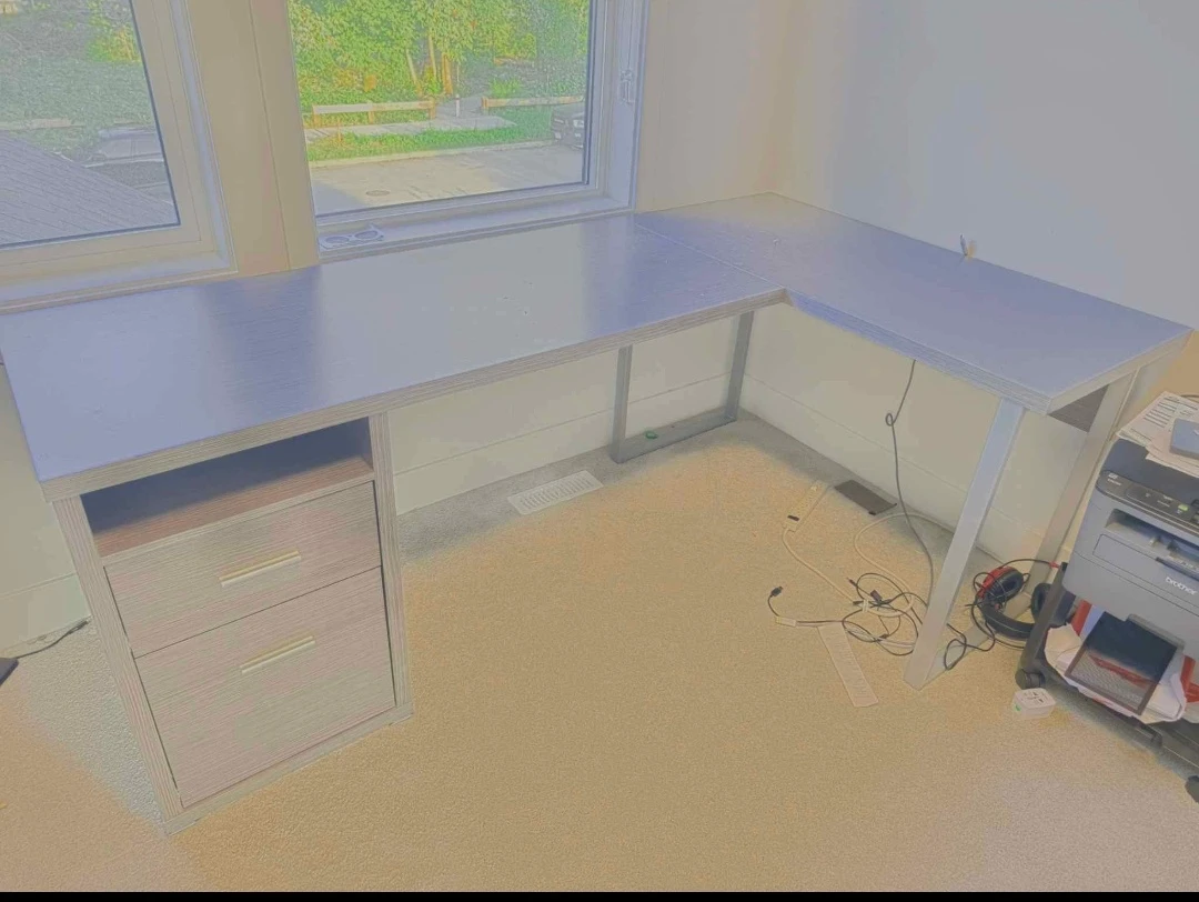 L-Shaped Corner Desk with Drawers - photo 5