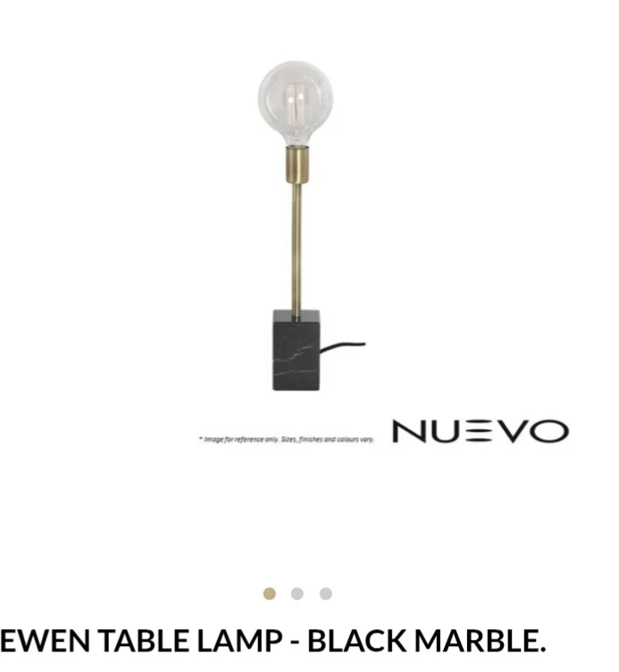 Nuevo EWEN TABLE LAMP - BLACK MARBLE - photo 4