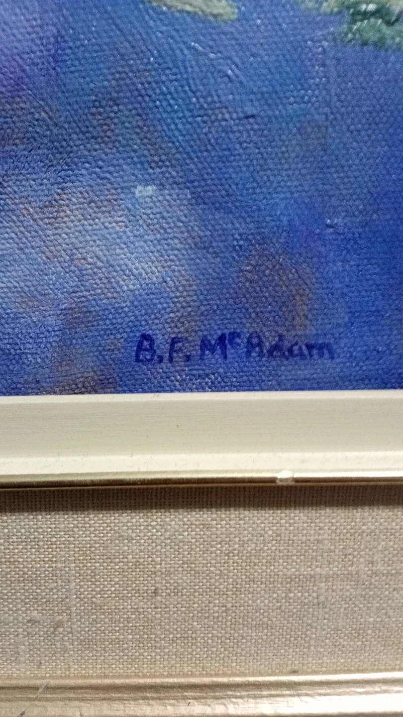 by B.F. McAdam Original Oil Painting "Through The Lilies" - photo 2