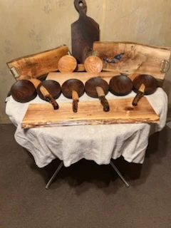 Wooden Serving Boards and Bowls Set