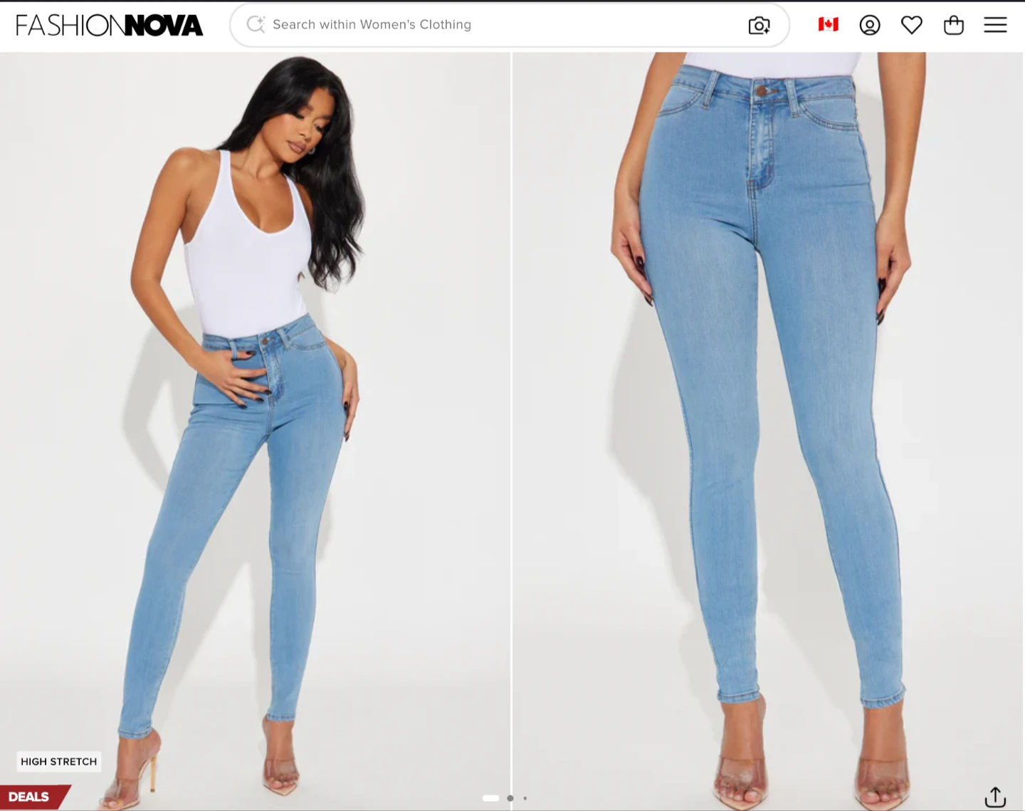 Fashion Nova High Waisted Tall Skinny Jeans Size 28" waist