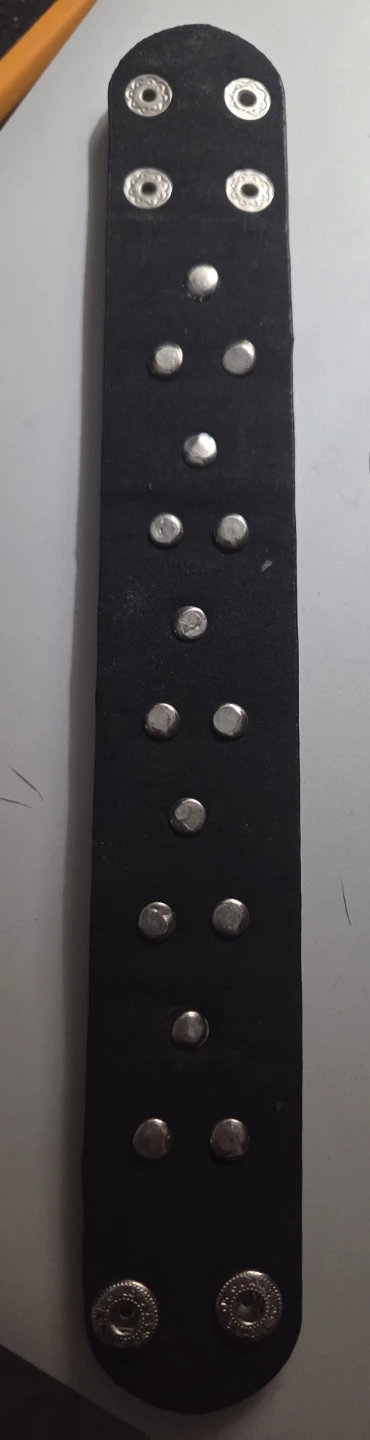 Black Wide Cuff Bracelet with Rhinestones - photo 2