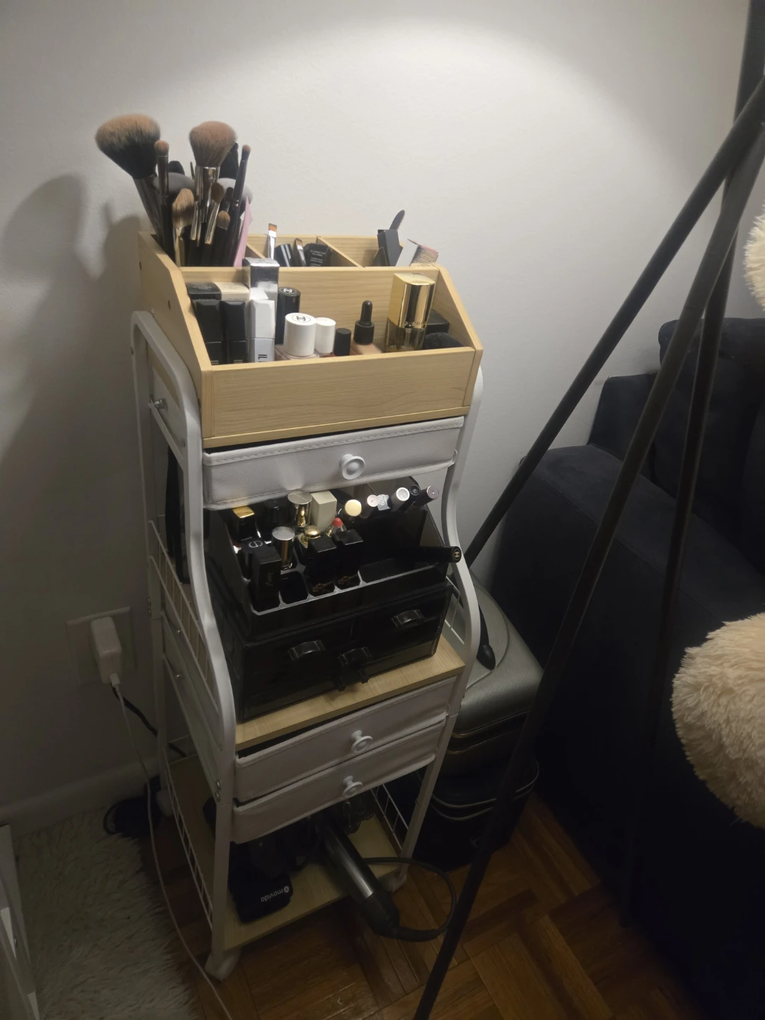 3-Drawer Rolling Makeup Organizer Cart