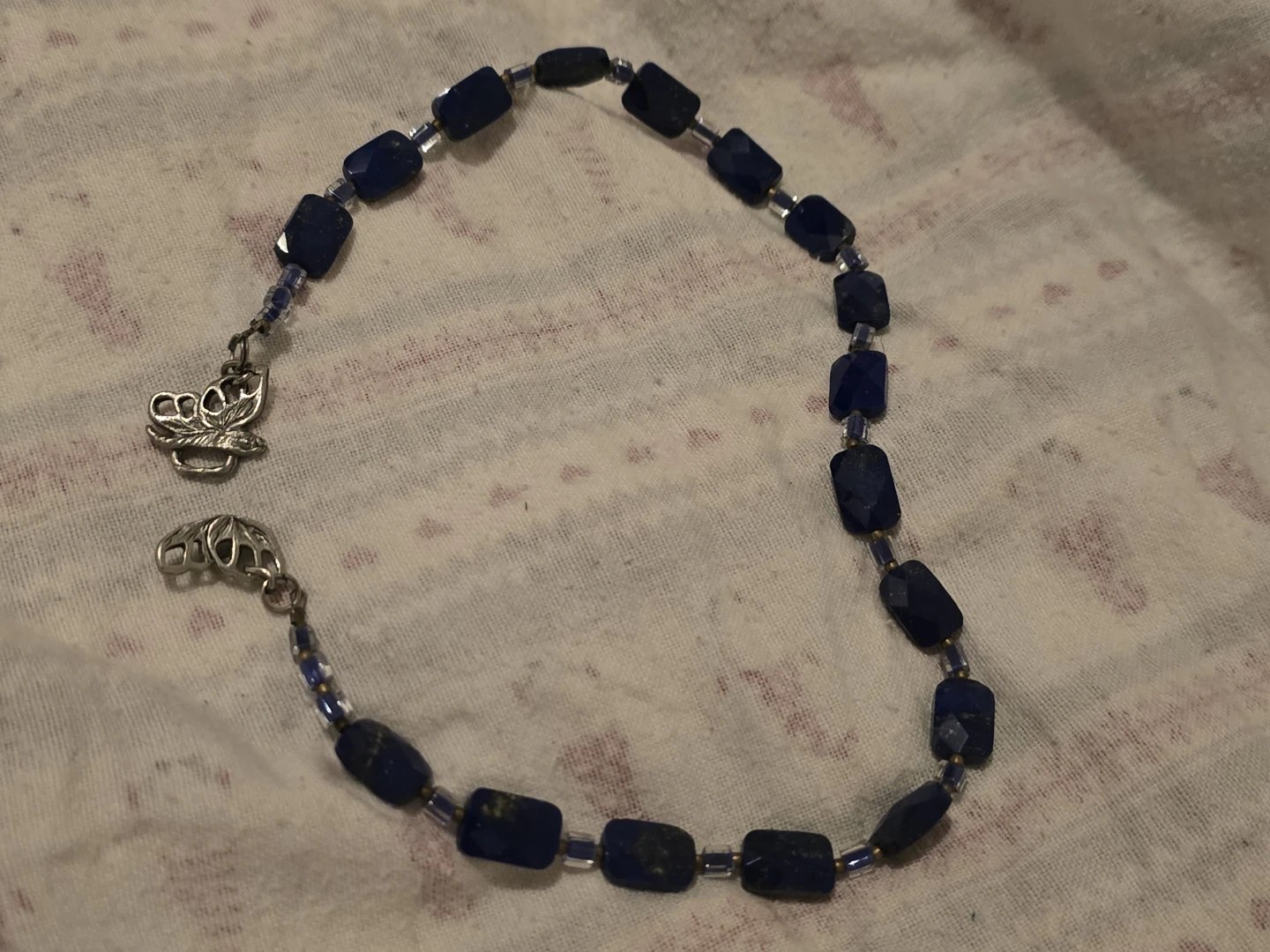 Lapis Lazuli  necklace with Butterfly Clasp plus 3 - photo 3