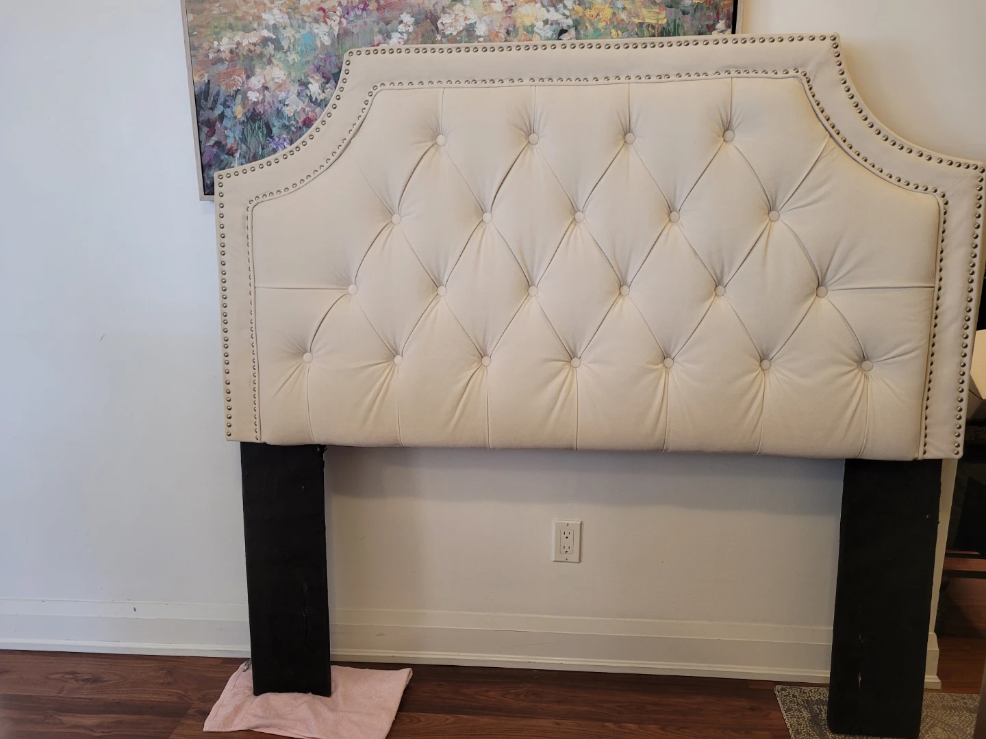 Tufted Upholstered Headboard - Cream