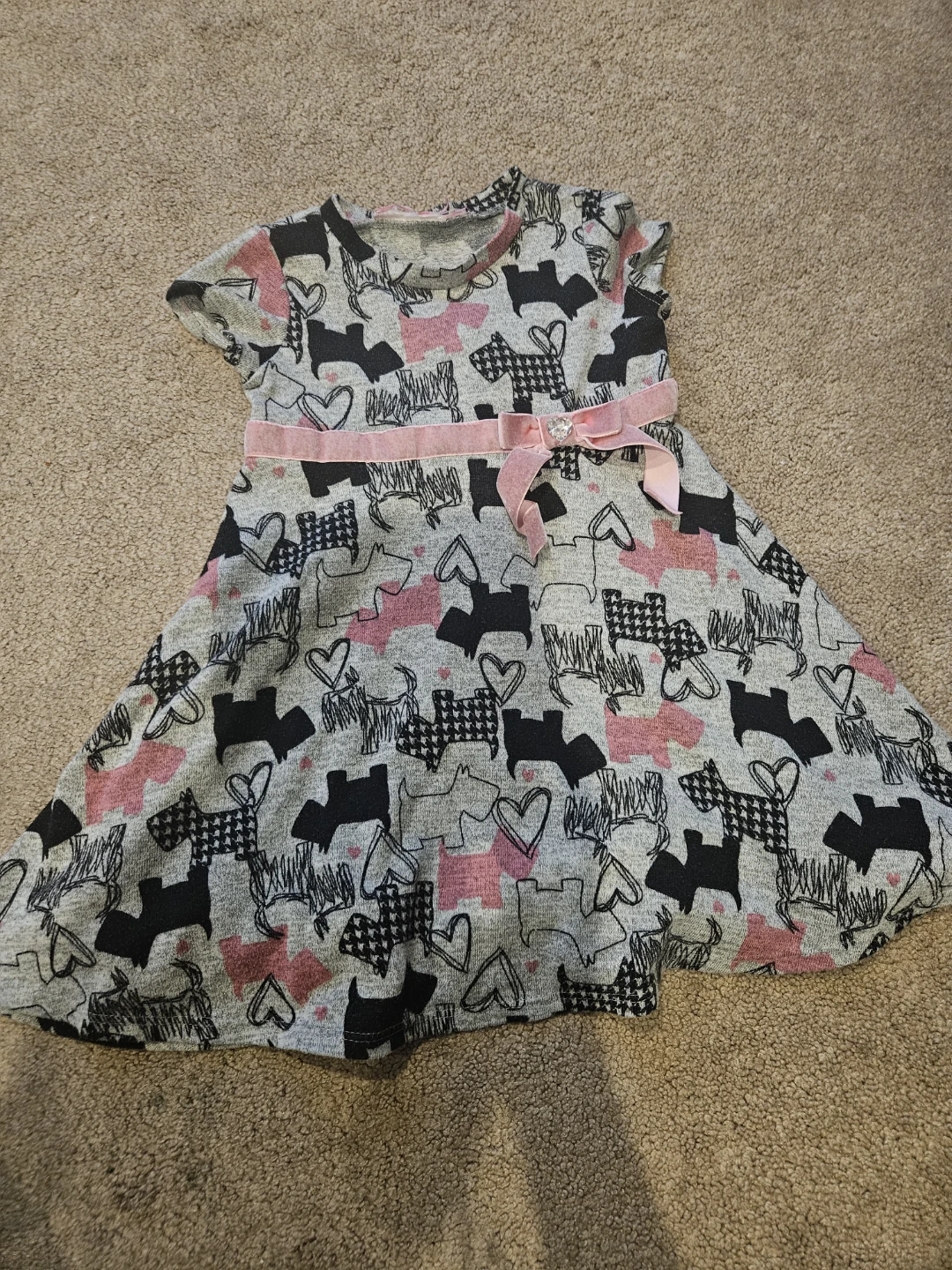 Kid 3-4, Girl's Dog Print Dress